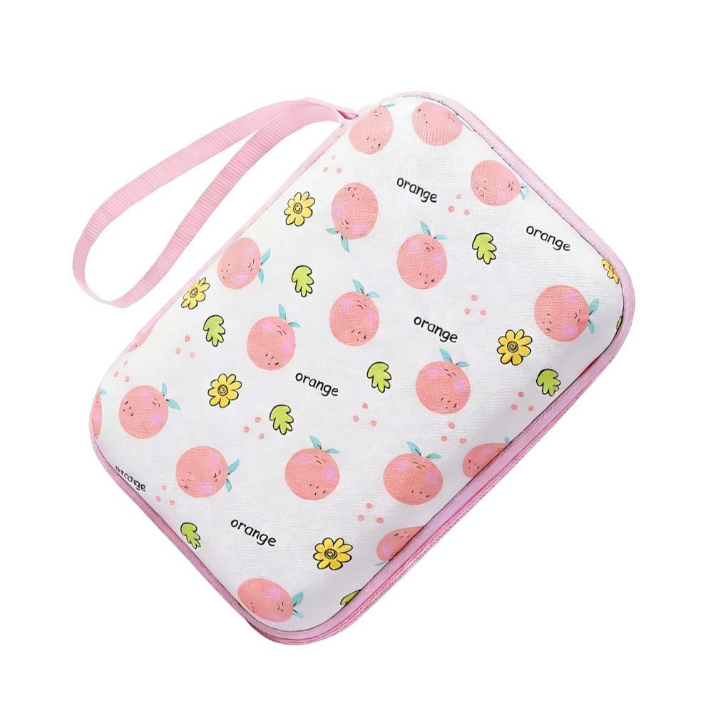 Color Printed EVA Storage Bag Square Shape Cartoon Print Data Cable Storage Protective Cover Anti-collision Headphone Bag