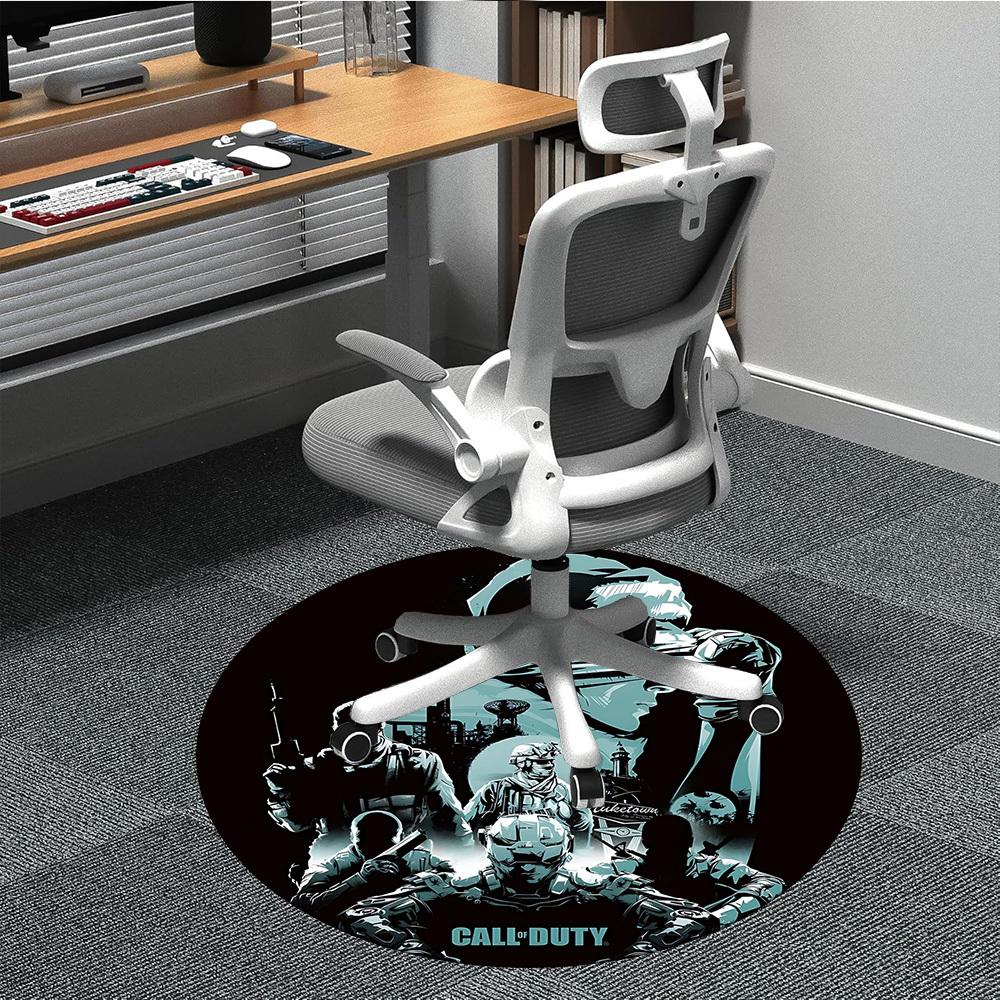 1PC Call of Duty Office Round Rug, Non-slip, Soft and Durable Office Rug for Interior Decoration, Perfect for Office, Beautiful Decoration
