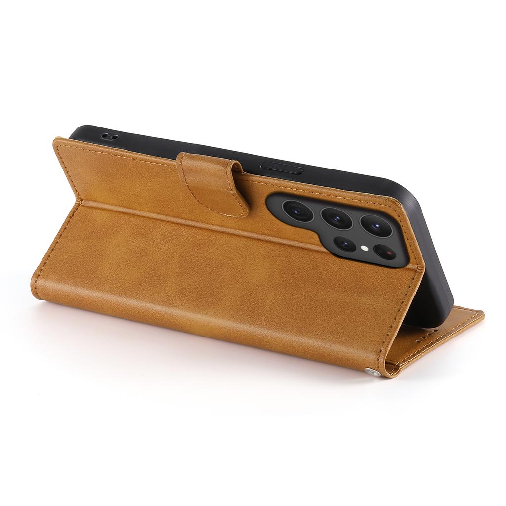 Business Magnetic Cards Solt Wallet Flip Case For Samsung S25 Ultra S24 Plus S23 S22 A16 Leather Wallet Stand Book Pocket Cover