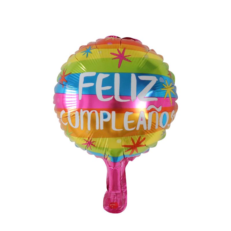 10Pcs Feliz Cumpleaños Día AIr Globos 10inch Colorful Mini Spanish Happy Birthday Foil Balloons Home Party Decorations Kids Gift