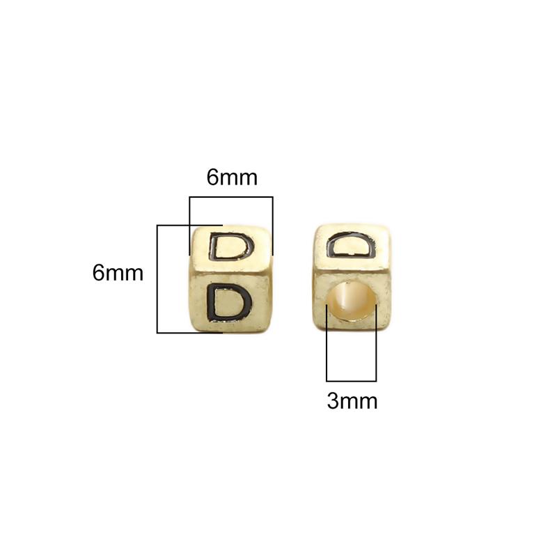 50 pz 6mm Cubo Quadrato Acrilico Fai da Te Perline Lettere Alfabeto A-Z Lettere Inglesi Per Braccialetto Collana Gioielli