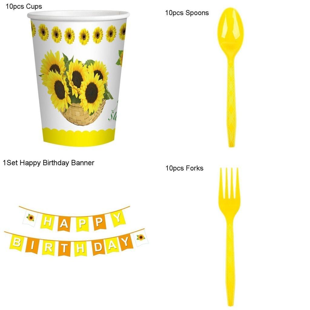 Encantador Kit de Decoração para Festa com Tema Girassóis Para Chás de Bebê e Festas de Aniversário Alegres
