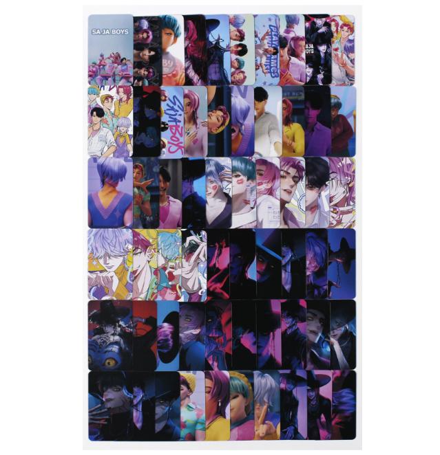 K-Pop Demon Hunters Photocard + Sticker Set – Huntrix & Saja Boys (2 Options)