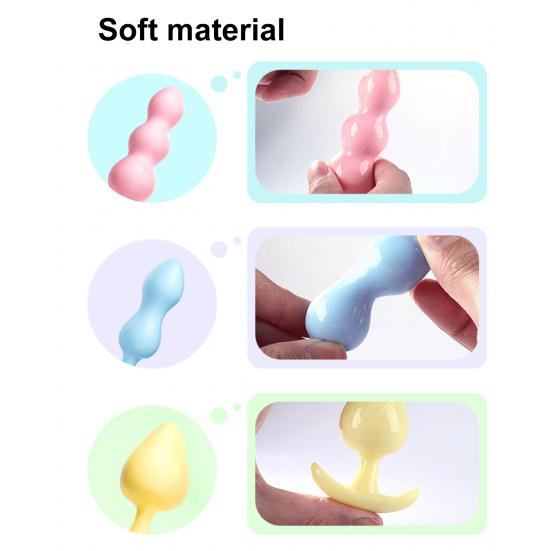 Yousheng 3Pcs/Set Anal Plug Easy To Clean Flirt Lightweight Beads Flexible Stimulator Butt Sex Toys for Women