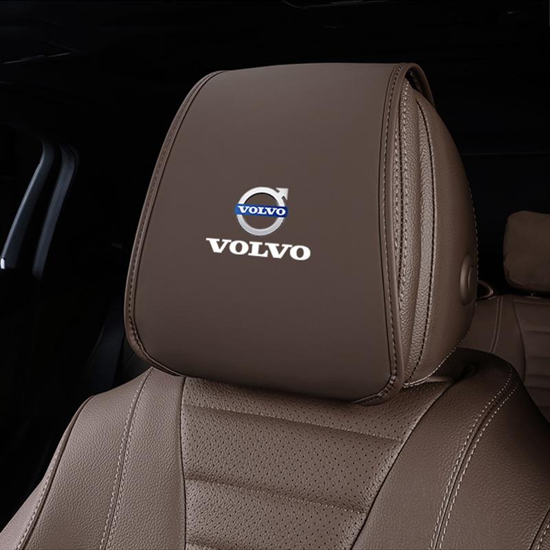 Federa Cuscino Auto in Pelle Accessori Auto Copricuscino Poggiatesta Per Volvo V60 V40 XC90 S60 C30 XC60 V50 Rdesign Tappetino Decorativo Anti Sporco
