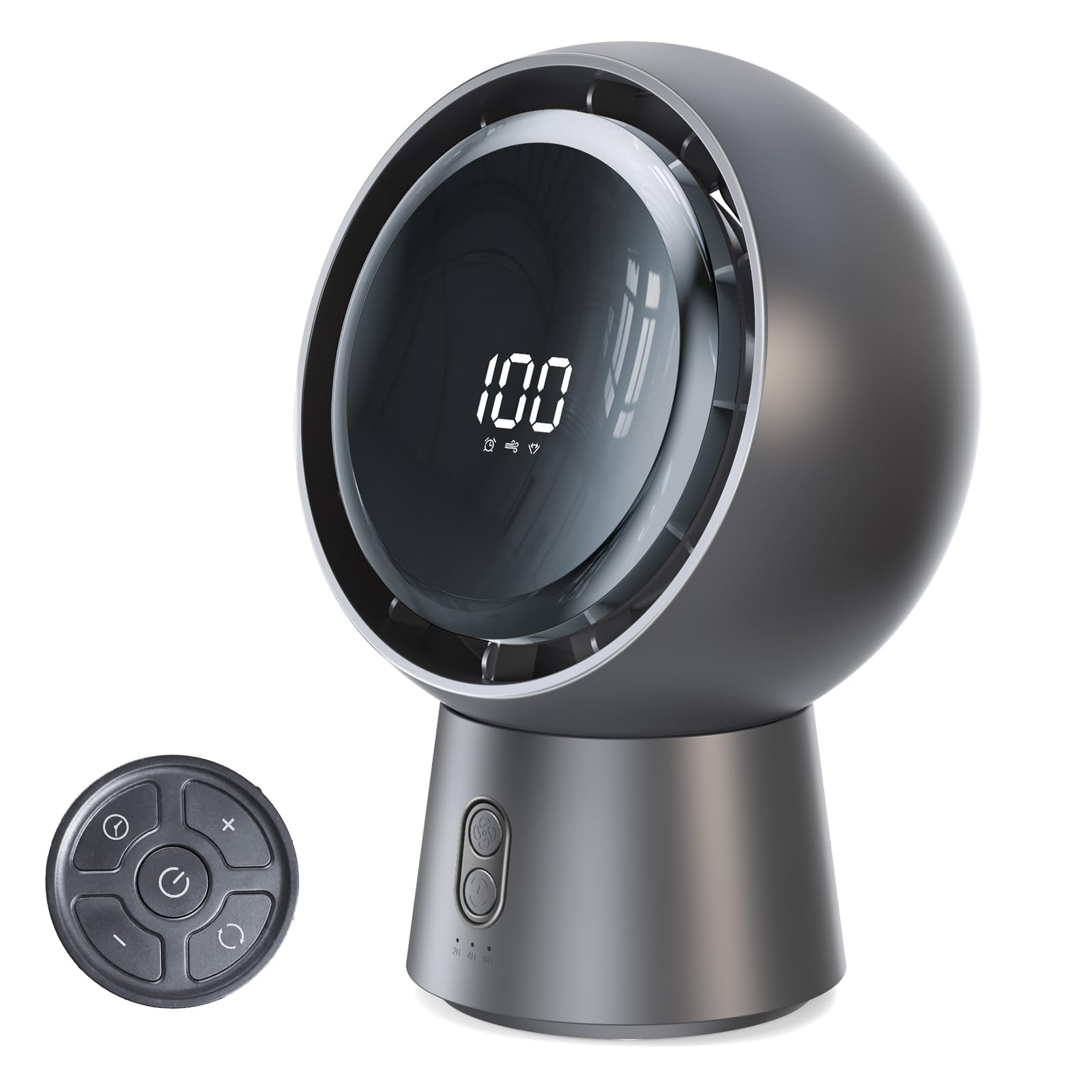 

Portable table fan with 5 adjustable and a cordless Features include a 28dB quiet a USB rechargeable a remote powerful automatic and a timer Ideal for