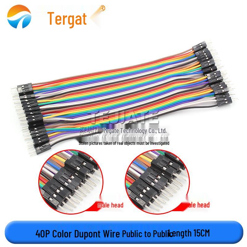 40P Color DuPont Jumper Cables - Female/Female, Male/Female, Male/Male - 10/15/20/30/40CM Lengths