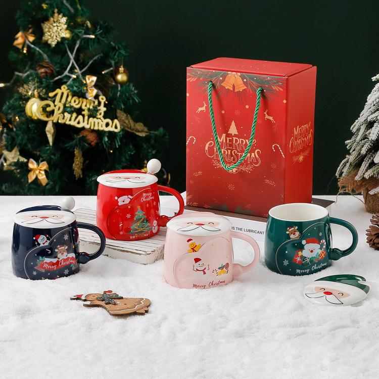 Cute Cartoon Christmas Mug Creative Christmas Souvenir Ceramic Cup Coffee Cup