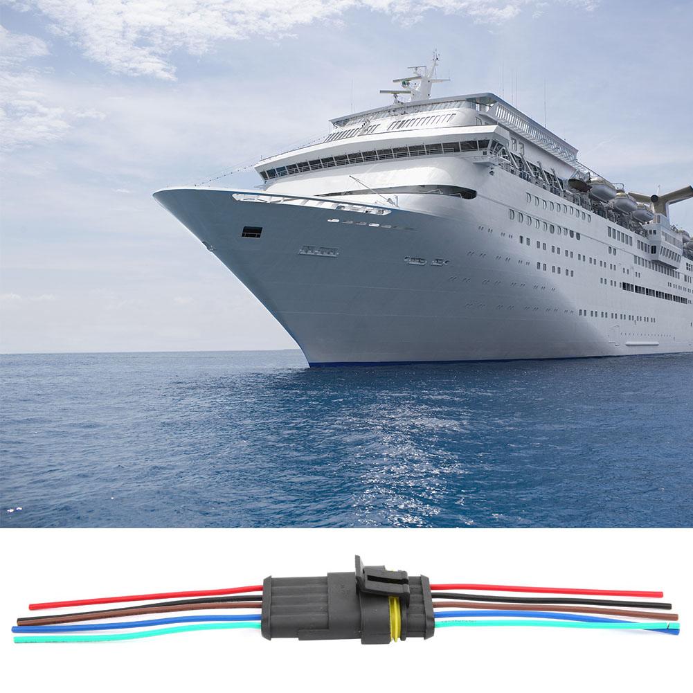 2 Sets 4Celsius5Celsius6 Pin Car Waterproof Electrical Connector Plug with Wire Cable