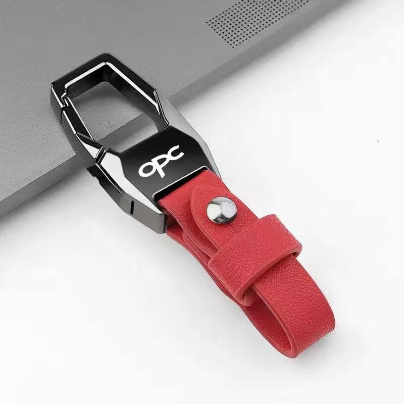 

for Opel OPC Line Astra H G J K F Zafira A Corsa B C D Mokkav Insignia Leather Car Keychain Business Gift with KeyringAccessori красный