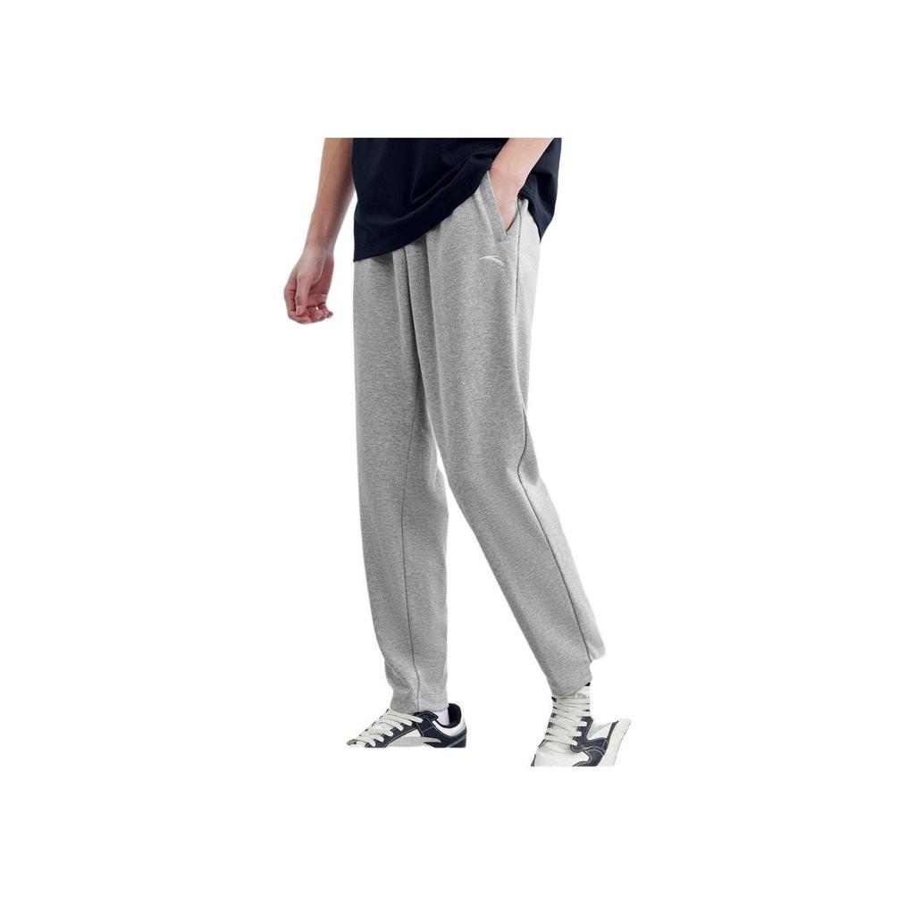 Anta Sports Lifestyle Series Micro-Elastic Wear-Resistant Mid-Rise Fleece Jogger Pants Men Bottoms Light-Khaki 952547308-4