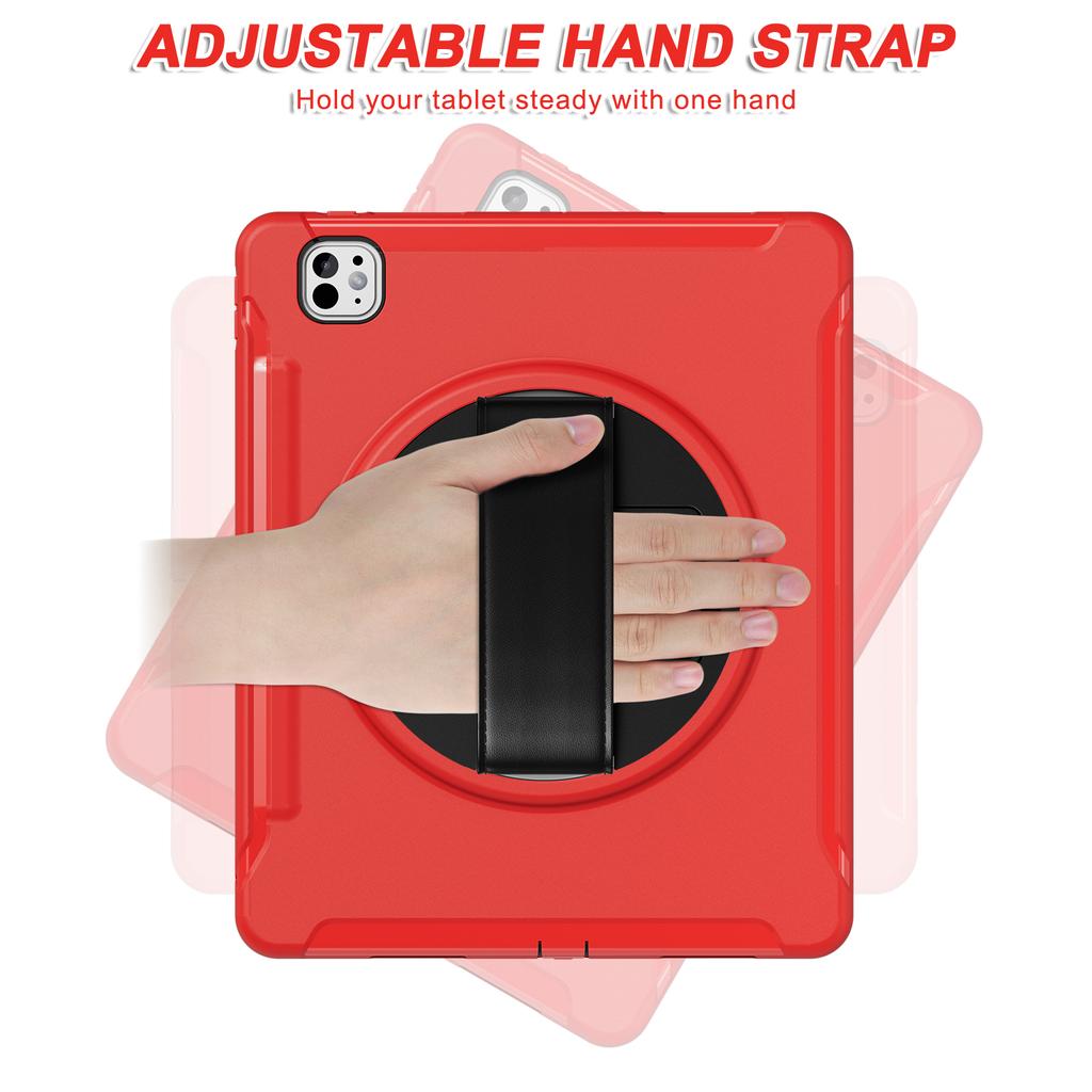 Hybrid Stand Cover for IPad Pro 13 2024 M4 Model A2926 A2925 A3007 360 Rotating Tablet Case PC-TPU with Hand Shoulder Shockproof