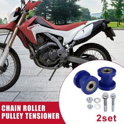 2 Jeux 8mm 10mm Poulie à Rouleau de Chaîne Tendur pour Moto Mini Moto Bleu