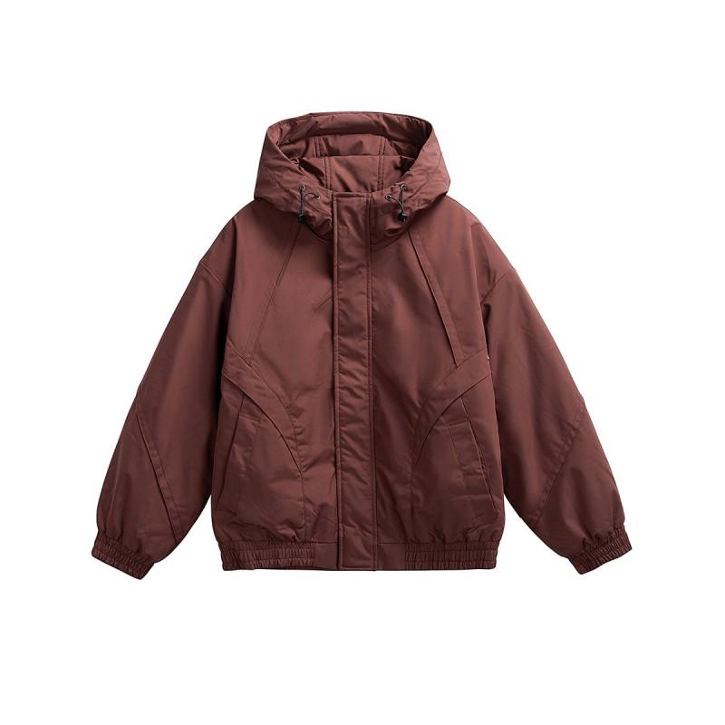 Mens Winter Thick Hooded Cotton Coat Retro Outdoor Casual Commute Jacket