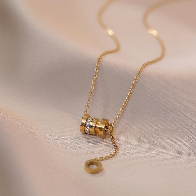 

Ожерелье Женское Римское Узкое Талия Кисточка Маленький Дизайн Минималистский Темперамент Новый Титановый Стальной Ошейник Цепь Женский золотой