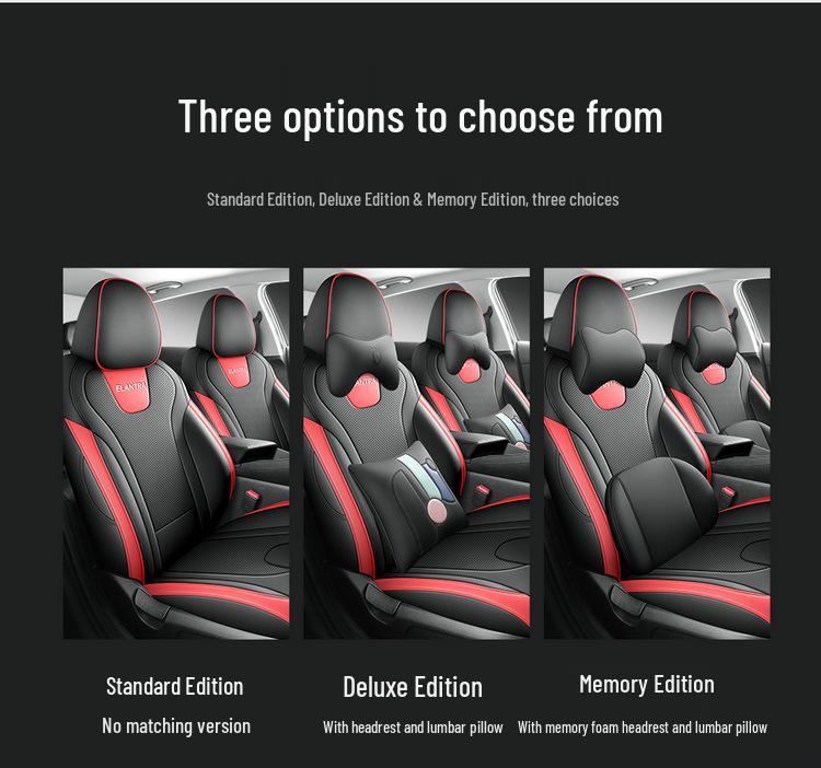 Beijing Elantra Full Leather Car Seat Cushion - All-Season, Five-Seat Model