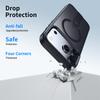 KEYSION 360 Hidden Metal Stand Magnetic Case for Magsafe for iPhone 17 Pro Max Air Transparent Matte Shockproof Phone Back Cover