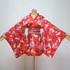Japanese Style Silk Kimono Cosplay Costume Sexy Underwear One Piece Party Evening Dress Women's (Red, L)