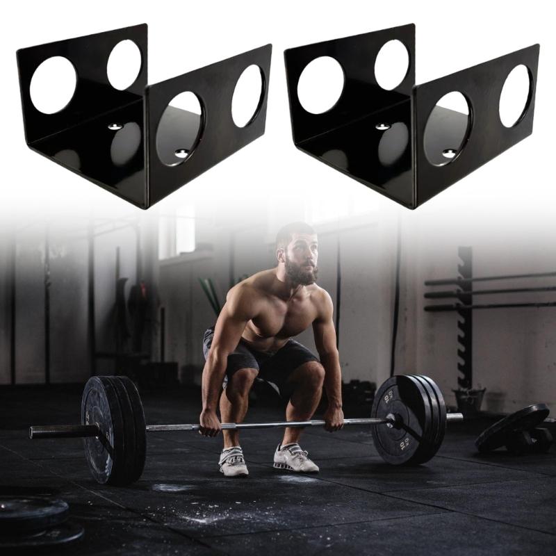 Double Vertical Barbell Holder Hangings Barbell Rack Wall Mounted Barbell Storage Rack Weight Bar Holder Enduring