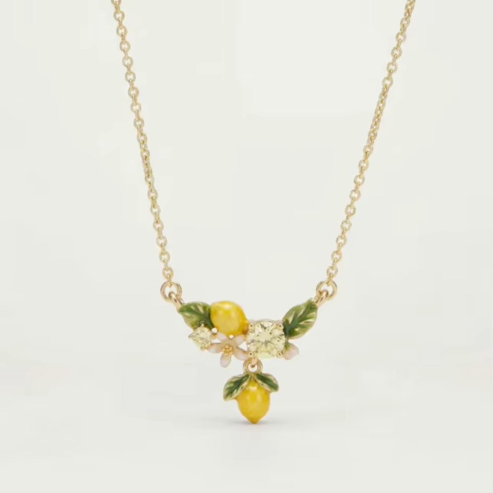 Mulberry Fruit Necklace Lemons Collarbone Chain Fashion Fruits Choker Vacation