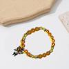 Stylish Crystal Bracelet With Butterfly Pendant Beaded Wristband Handmade Friendship Wristchain for Women Girls