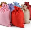 12Pcs 13x18cm Lightweight Linen Gift Bag Christmas Candy Pouch for Kids Holiday Party Favors Storage Drawstring Pouch Beige