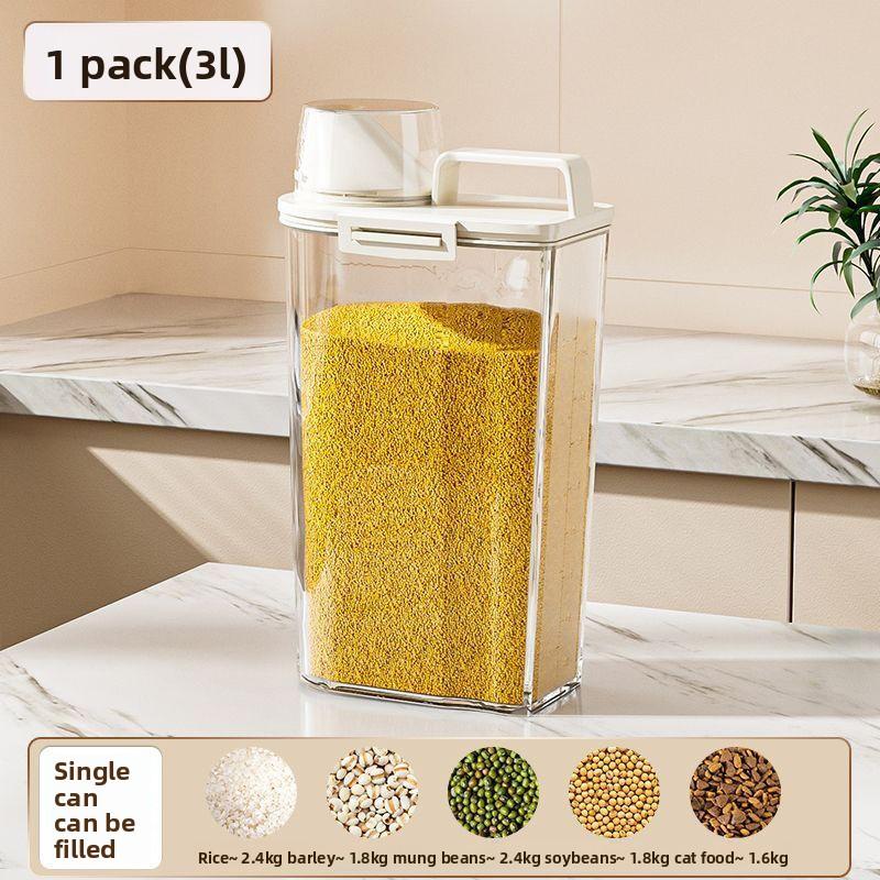 Mixed Grain Canned Rice Bucket, Household Moisture-proof Sealed Flour Storage Container, Flat-bottomed Bucket for Storage and Organization