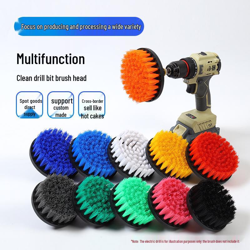 5-inch Electric Drill Brush Set: Car Wash and Cleaning Blue Brush Head Deburring Tool
