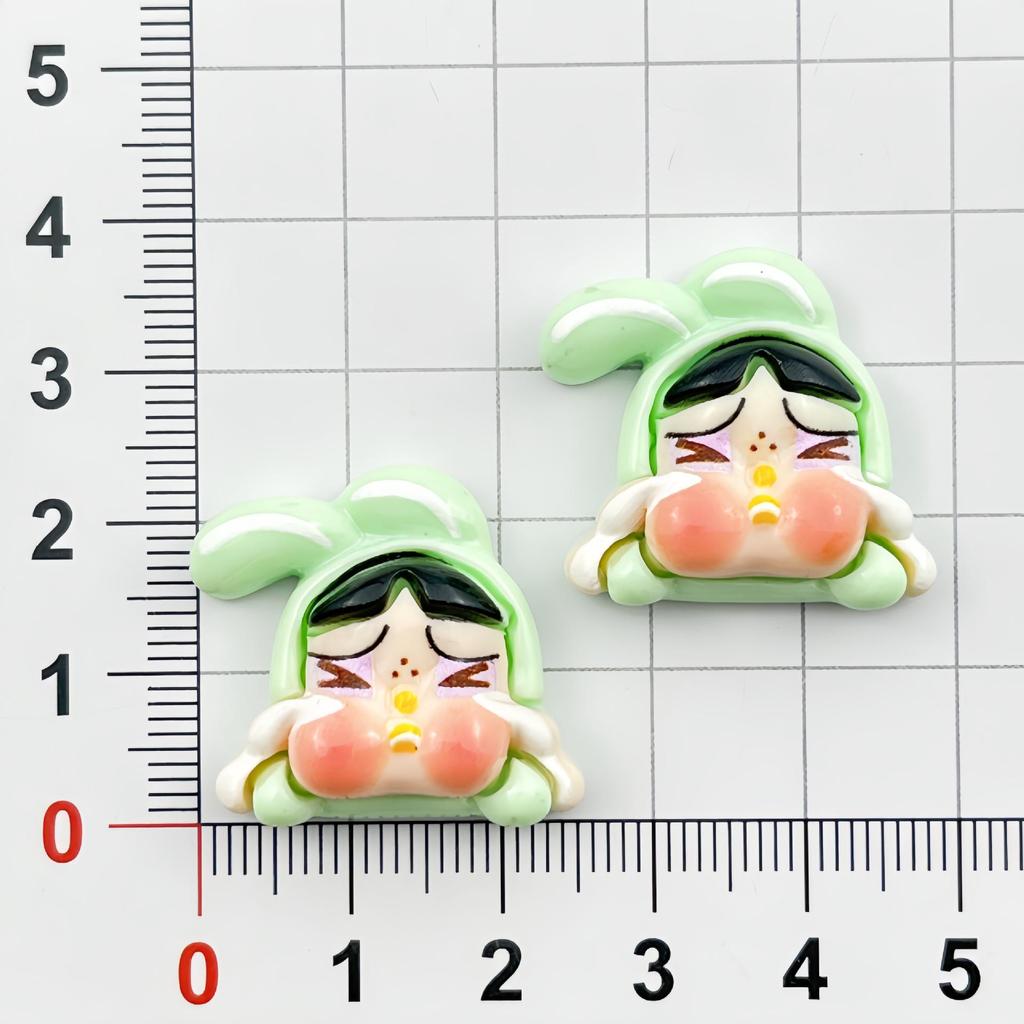 Crying Cartoon Girl Resin Accessories: Handmade Hair Clip, Shoe Buckle, Fridge Magnet, Cup Sticker, Phone Case Decor