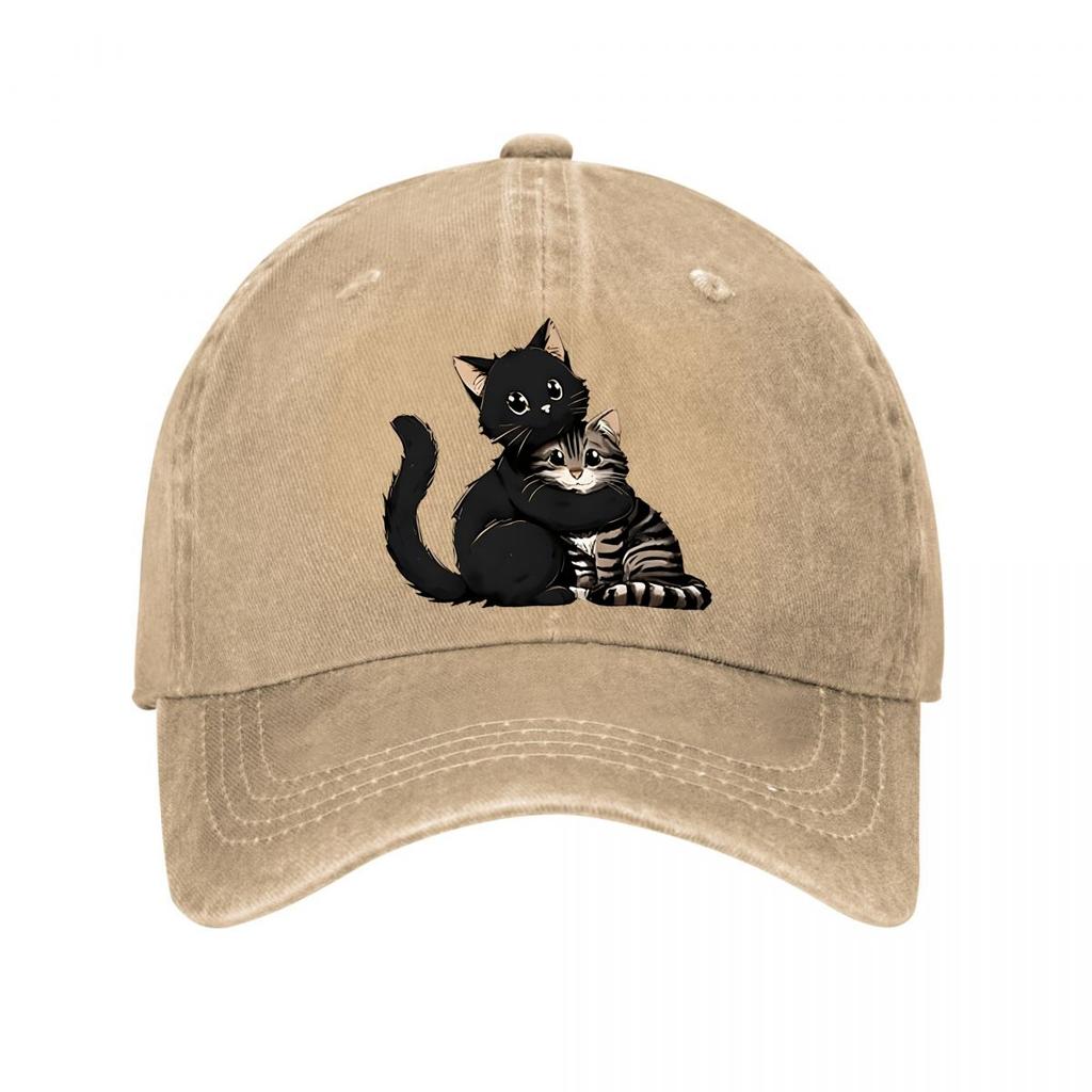 Cute Cat Mesh Trucker Cap Washed Baseball Cap