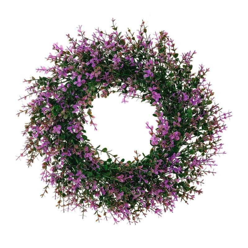 Artificial Eucalyptuses Flower Wreath Door Wreath PurpleFlower Wreath Home