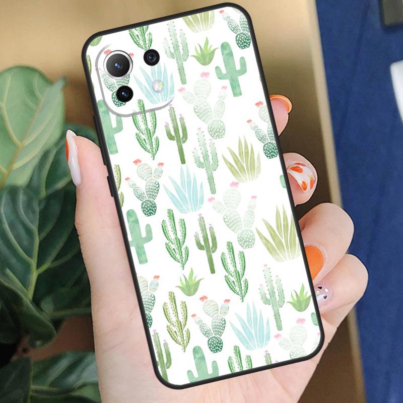 Cactus Pattern Case For Xiaomi 15 14 Ultra 13T 14T 15T Pro 17 Pro Max POCO F8 F7 F5 F6 X5 X6 X7 Pro Coque