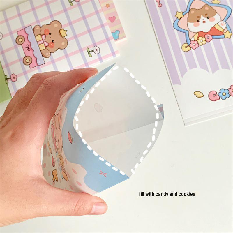 Christmas Bear Themed Laminated Paper Bag for Baking & Jewelry Storage