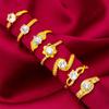 Vietnam Sand Gold Women's Synthetic Glass Diamond Open Ring