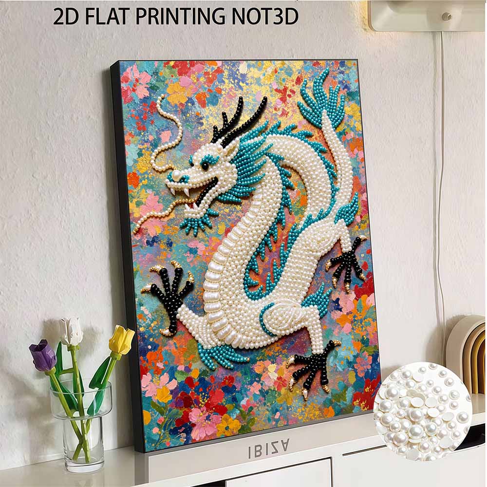 Chinese Dragon Pearl Painting 5D DIY Rhinestone Embroidery Handmade Art Decor Creative Gift for Home Interior Decoration