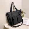 Spring New Ladies Shopping Bag Simple Fashion Handbag 2026 Nylon Waterproof Solid Color Messenger Large Capacity Shoulder Bag