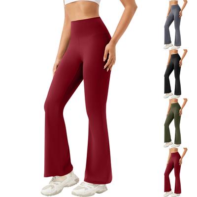 Pantalones de running para mujer Pantalones deportivos de fitness Chaleco de yoga microacampanado sin bolsillos