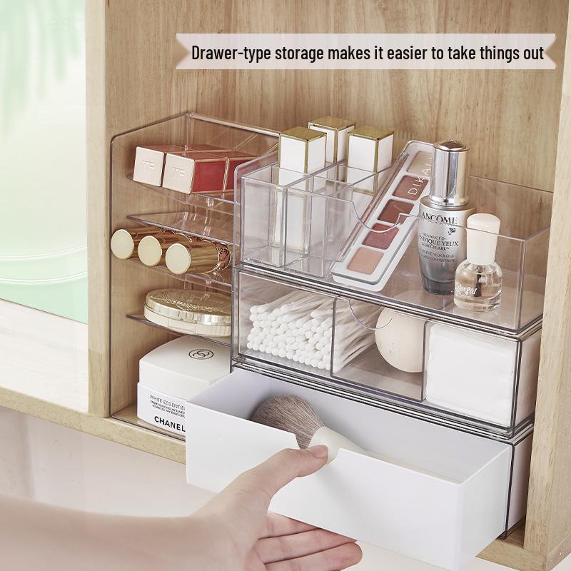 Spiegel Badezimmerschrank Organizer: Waschbecken-, Kosmetik- und Lippenstift-Aufbewahrungsregal