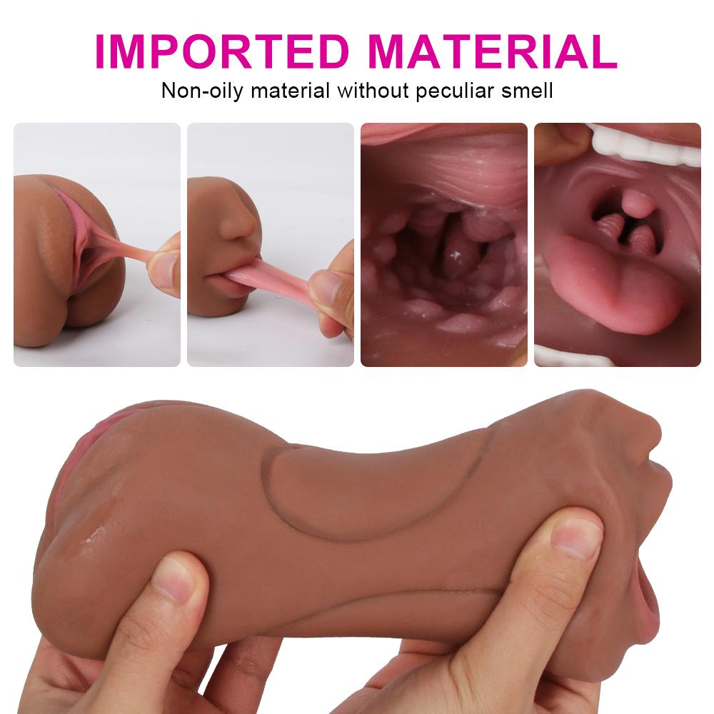 3 In 1 Male Masturbator Realistic Vagina Mouth Pocket Pussy Blowjob Masturbation Erotic Products Adult Goods Sex Toys For Men