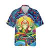 Psychedelic Mushroom Graphic Hawaiian Shirts Men Kids Casual Short Sleeves Summer Vacation Lapel Blouse Button Down Shirt