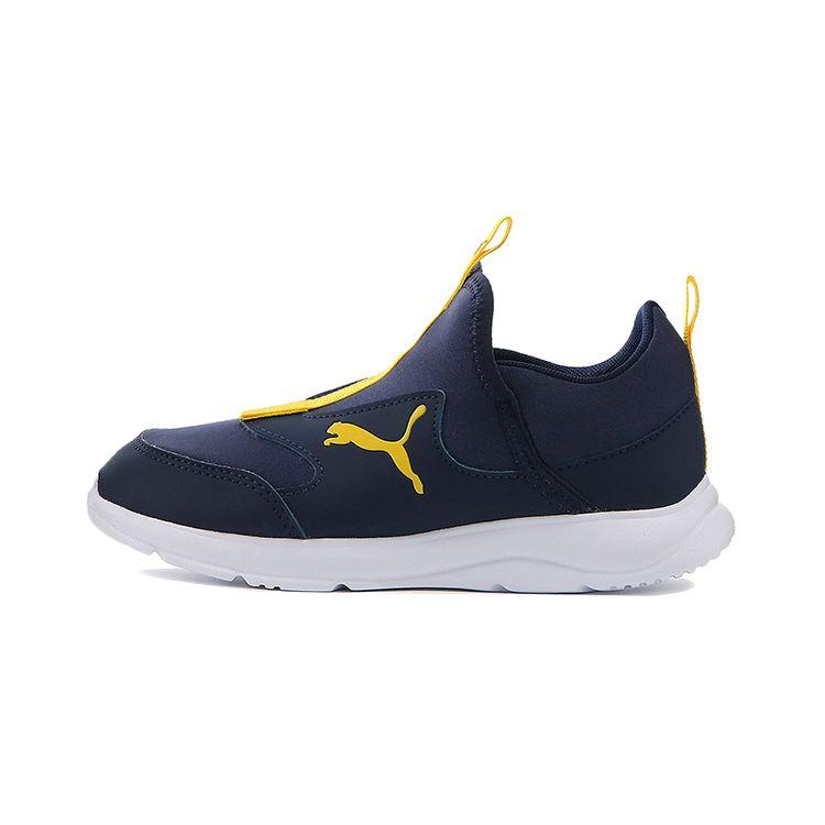 Puma Fun Racer Slip On Durable Support Lightweight Low Top Kids Running Shoes Kids Running Shoes Blue Yellow 193668-03