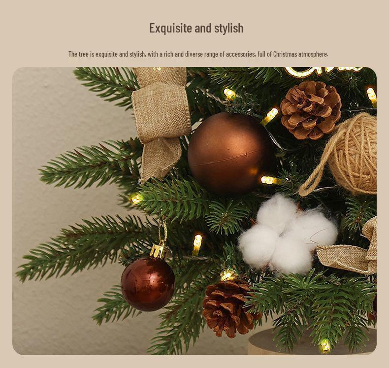 2024 Mini Christmas Tree with Lights: Stylish Tabletop Ornament for Home Decor