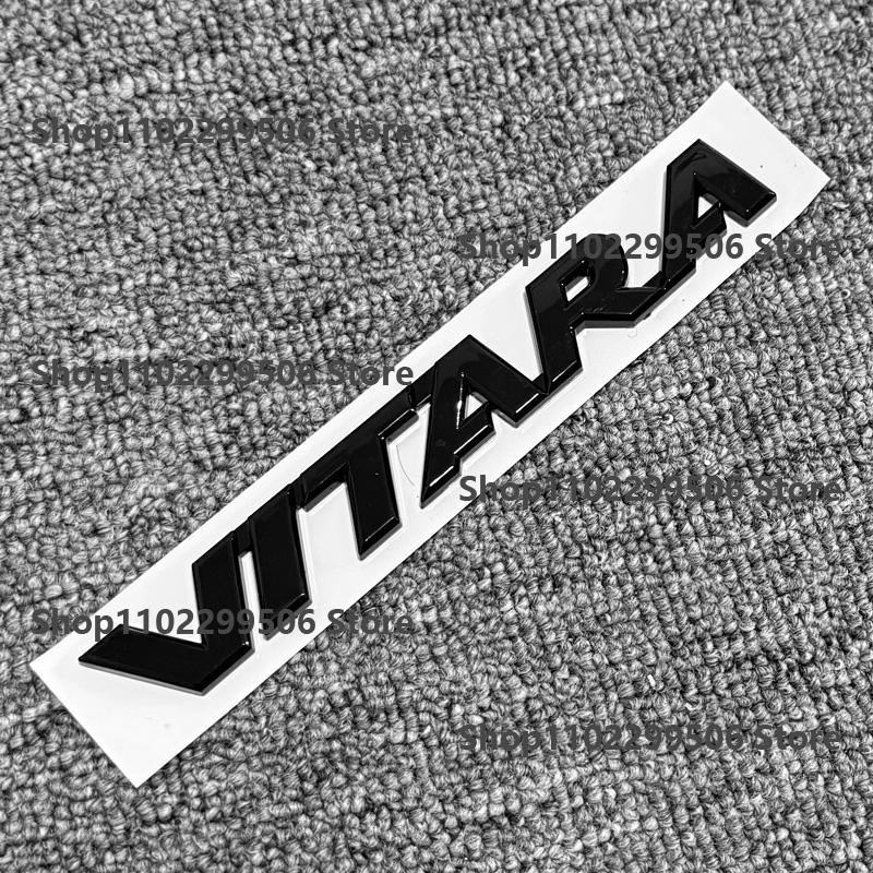 AAGP1 For Suzuki Vitara Front Grille Emblem Rear Trunk Badge Glossy Black ABS Logo Car Exterior Sticker Decal Accessories