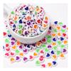 8*9MM White Acrylic Flat Round Heart Beads Loose Spacer Beads Charms for Bracelet Necklace Jewelry Making Findings DIY