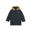 Down Jackets Women's Black Hooded Moderate Parka Down Jacket (Unisex) Down Jackets AWJ14352 BK