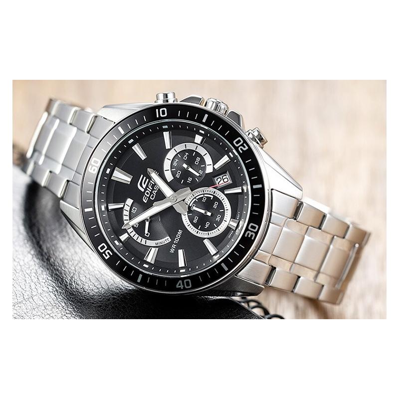 Casio EDIFICE Drei-Zeiger Drei-Augen Einhorn Wasserdicht Einfach Quarzwerk Edelstahlarmband Japanische und Koreanische Uhr Herren EFR-552D-1AVUPR