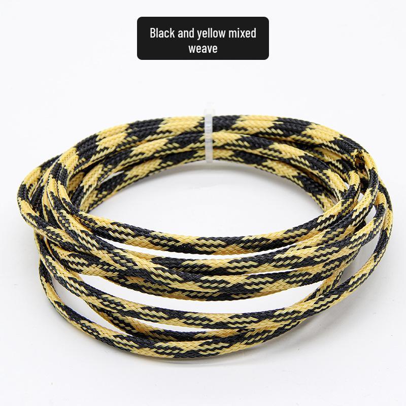 PET Braided Expandable 3mm Snakeskin Mesh Audio Cable Sleeve, Nylon Shockproof, 5 Meters