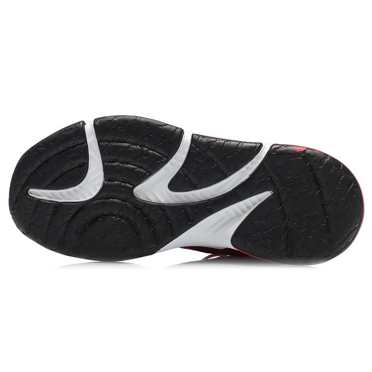 Li Ning High-Top Basketball Shoes With Shock Absorption And Resilience Kids Sneakers Red Black YKBR016-9