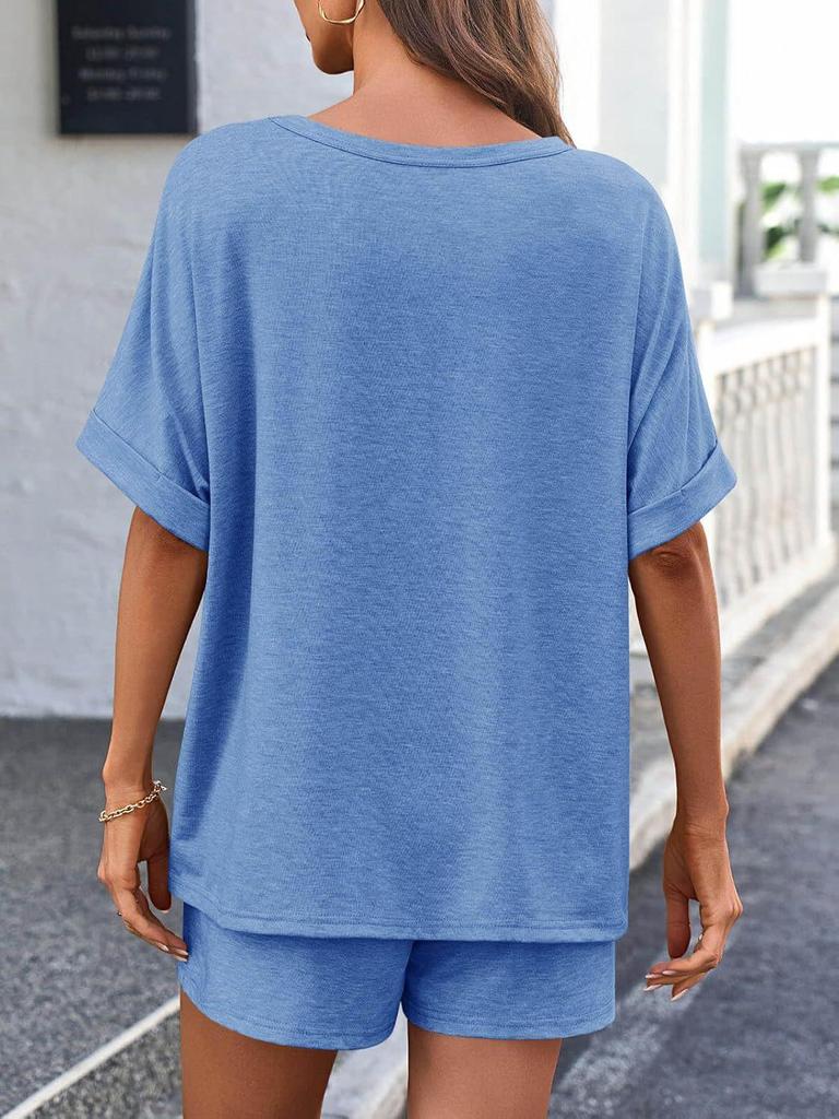 Hot Selling 2026 Summer Casual Set: Super Large Short Sleeve T-shirt & Drawstring Shorts Sportswear