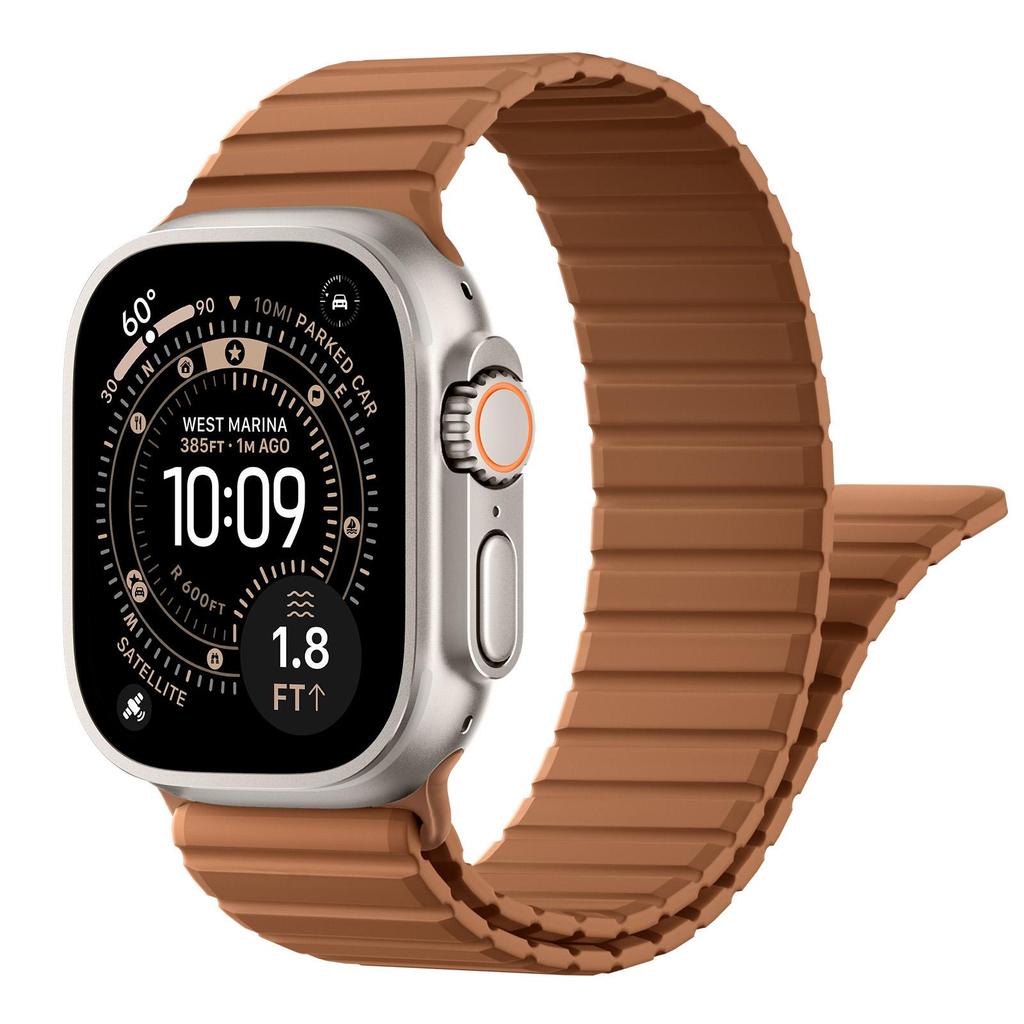 Magnetic Silicone Sport Watch Band for Apple Watch All Series 38/40/41/42/44/45/46/49mm Waterproof Breathable Replacement Wrist Strap